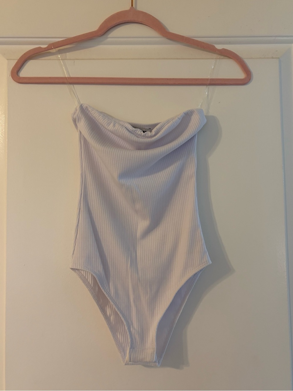 Fashion Nova White Bodysuit Tube Top Ribbed Summer XS